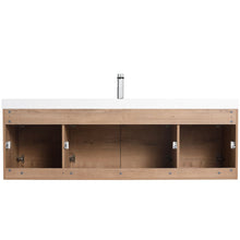 Load image into Gallery viewer, Bern 60″ Single Vanity - Spacious Minimalist Design in Classic Oak, back