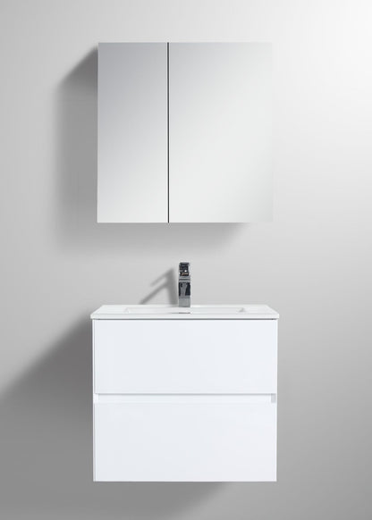 Blossom Assisi 24" White Vanity - Eco-Friendly Minimalism with Soft-Closing Drawers, Ceramic Basin, Front