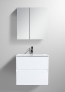 Blossom Assisi 24" White Vanity - Eco-Friendly Minimalism with Soft-Closing Drawers, Ceramic Basin, Front