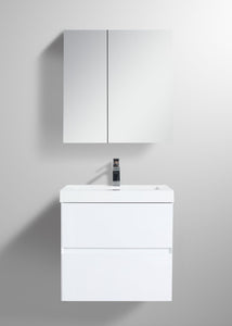 
Blossom Assisi 24" White Vanity - Eco-Friendly Minimalism with Soft-Closing Drawers, Acrylic Basin, Front