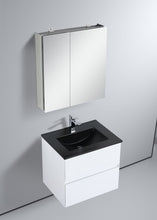 Load image into Gallery viewer, Blossom Assisi 24&quot; White Vanity - Eco-Friendly Minimalism with Soft-Closing Drawers, Black Basin, Up view