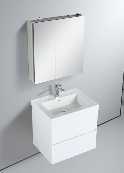 Blossom Assisi 24" White Vanity - Eco-Friendly Minimalism with Soft-Closing Drawers, Acrylic Basin, up