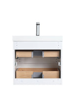 Load image into Gallery viewer, Blossom Assisi 24&quot; White Vanity - Eco-Friendly Minimalism with Soft-Closing Drawers, Acrylic Basin, back