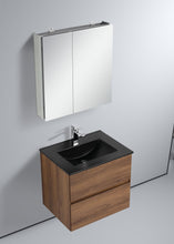 Load image into Gallery viewer,  Blossom Assisi 24&quot; Brown Walnut Vanity - Eco-Friendly Minimalism with Soft-Closing Drawers, Black Ceramic Basin,  side