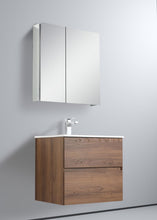 Load image into Gallery viewer,  Blossom Assisi 24&quot; Brown Walnut Vanity - Eco-Friendly Minimalism with Soft-Closing Drawers, Ceramic Basin,  side