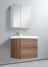 Load image into Gallery viewer,  Blossom Assisi 24&quot; Brown Walnut Vanity - Eco-Friendly Minimalism with Soft-Closing Drawers, Acrylic Basin,  side