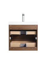 Load image into Gallery viewer,  Blossom Assisi 24&quot; Brown Walnut Vanity - Eco-Friendly Minimalism with Soft-Closing Drawers, Acrylic Basin,  back