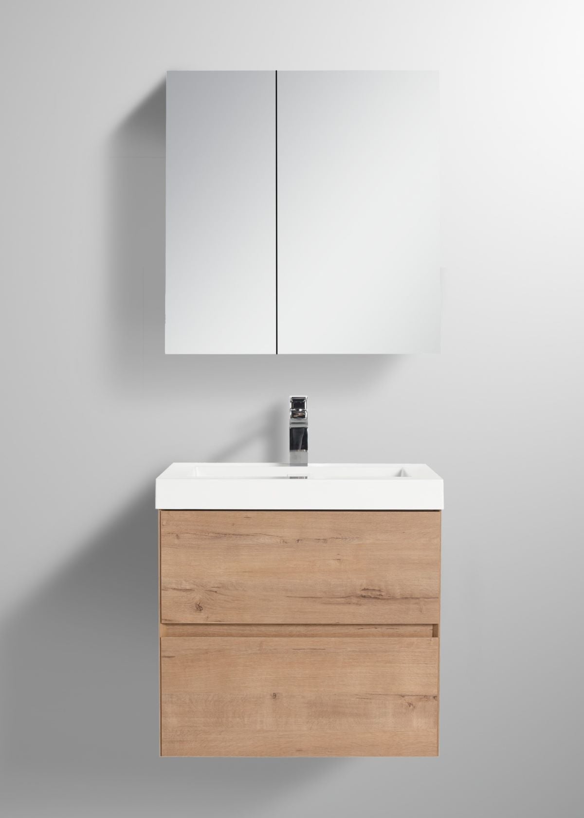  Blossom Assisi 24" Classic Oak Vanity - Eco-Friendly Minimalism with Soft-Closing Drawers, Acrylic Basin,   front