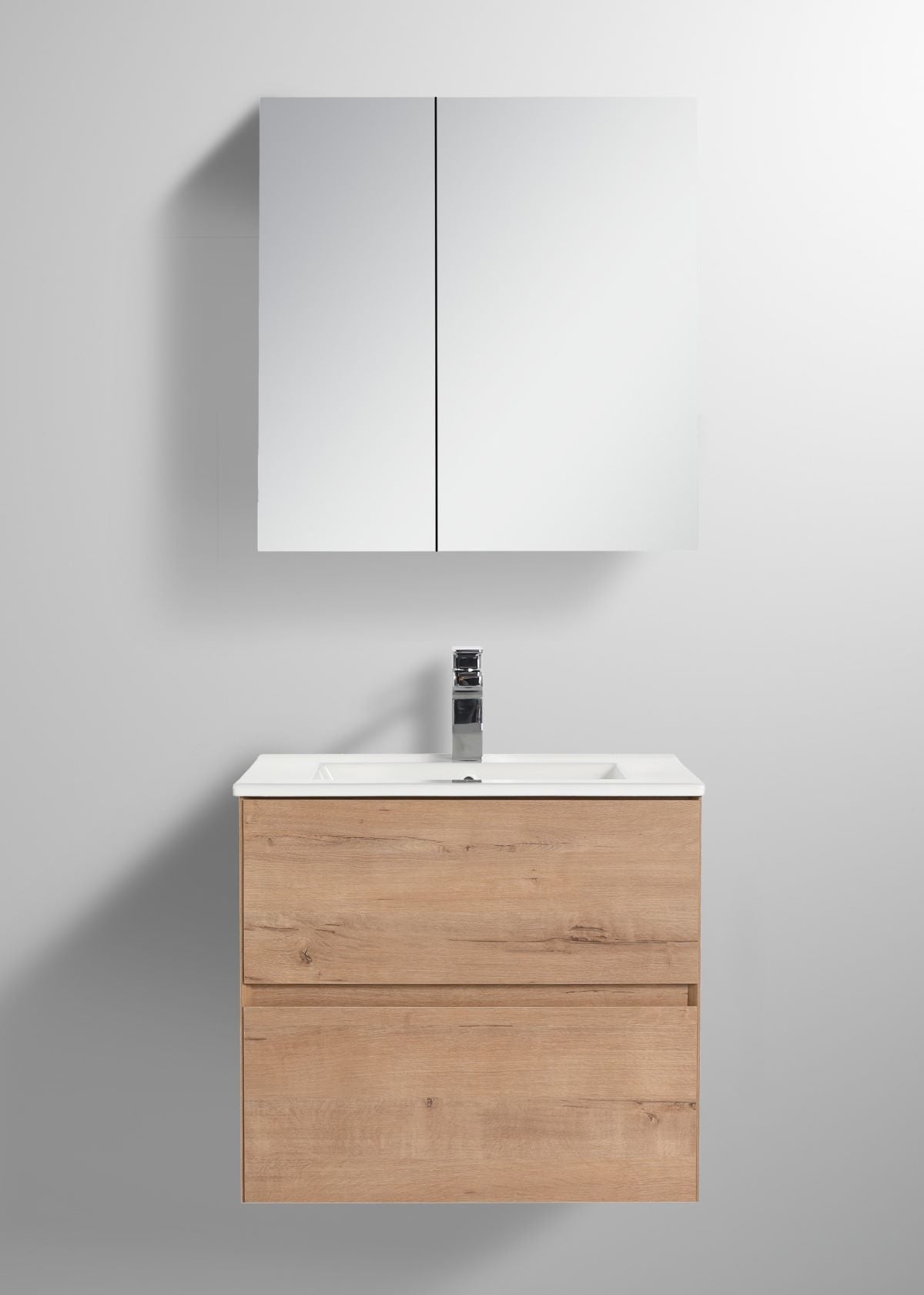  Blossom Assisi 24" Classic Oak Vanity - Eco-Friendly Minimalism with Soft-Closing Drawers, Ceramic Basin,  front