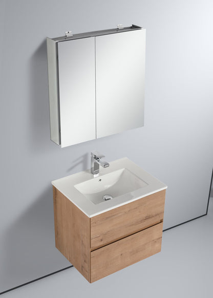  Blossom Assisi 24" Classic Oak Vanity - Eco-Friendly Minimalism with Soft-Closing Drawers, Ceramic Basin, up