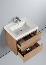 Load image into Gallery viewer,  Blossom Assisi 24&quot; Classic Oak Vanity - Eco-Friendly Minimalism with Soft-Closing Drawers, Acrylic Basin,  open