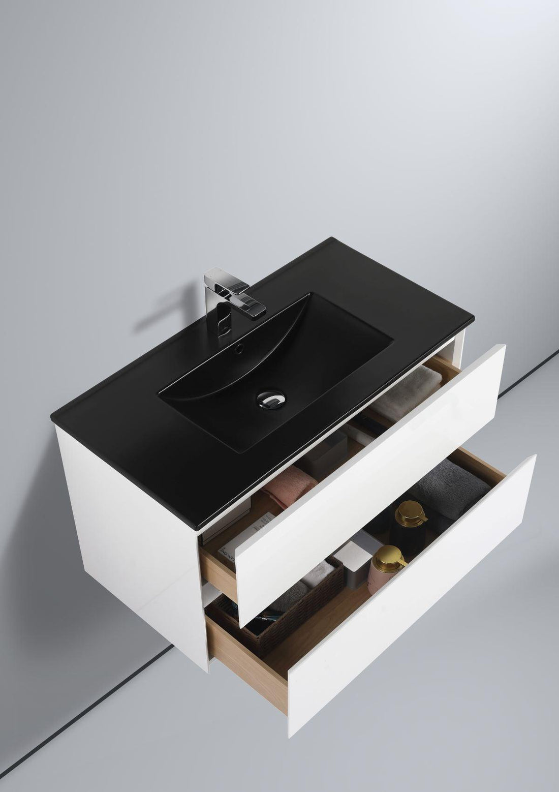 Blossom Assisi 36" Glossy White Vanity - Eco-Friendly European Minimalism with Soft-Closing Drawers, front