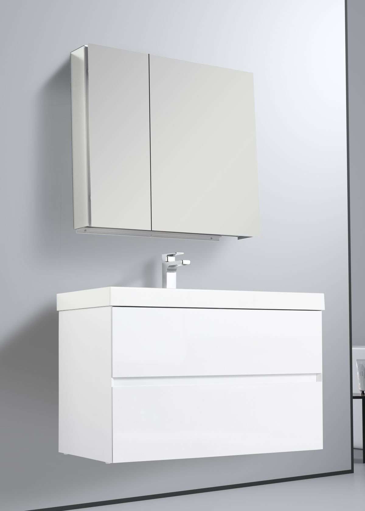 Blossom Assisi 36" Glossy White Vanity - Eco-Friendly European Minimalism with Soft-Closing Drawers, front1