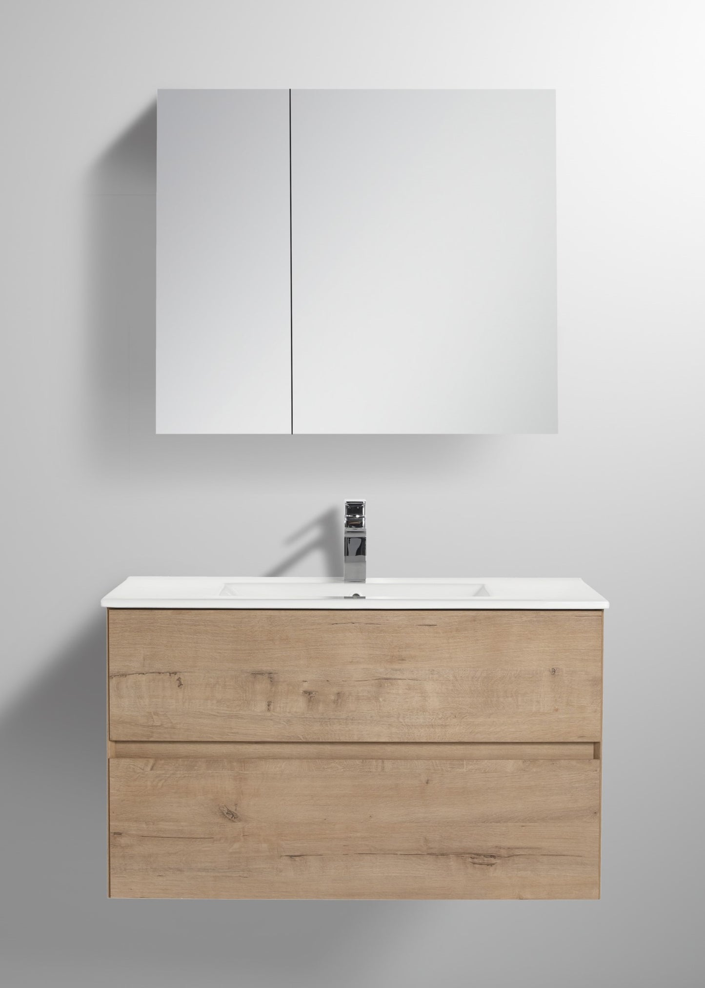 Blossom Assisi 36" Classic Oak Vanity - Eco-Friendly European Minimalism with Soft-Closing Drawers, Acrylic Basin, front