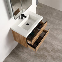 Load image into Gallery viewer, Blossom Annecy 24&quot; Wall-Hung Vanity - Modern Minimalist Design with Soft-Closing Drawers in Dark Walnut and Maple