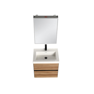 Blossom Annecy 24" Wall-Hung Vanity - Modern Minimalist Design with Soft-Closing Drawers in Dark Walnut and Maple