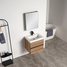 Load image into Gallery viewer, Blossom Annecy 24&quot; Wall-Hung Vanity - Modern Minimalist Design with Soft-Closing Drawers in Dark Walnut and Maple