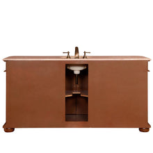 Load image into Gallery viewer, Silkroad Exclusive 72-inch English Chestnut Vanity with Travertine Top - Single Undermount Sink - ZY-0247-T-UWC-72, back