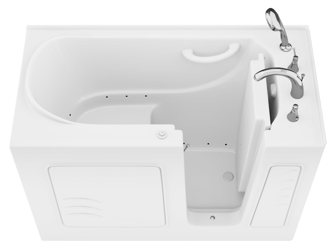 Value Series 26 in. x 53 in. Right Drain Quick Fill Walk-In Air Tub in White