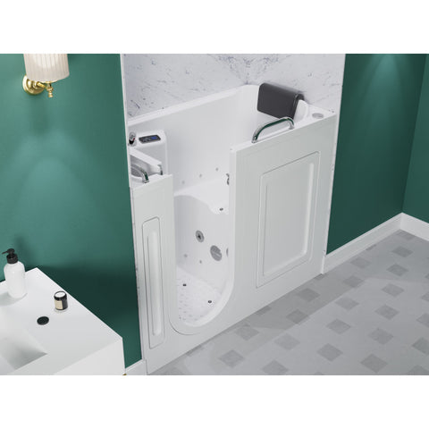 27 in. x 53 in. Left Drain Walk-In Whirlpool and Air Tub with Total Spa Suite in White