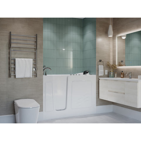 ANZZI 53 - 60 in. x 26 in. Air and Whirlpool Jetted Walk-in Tub