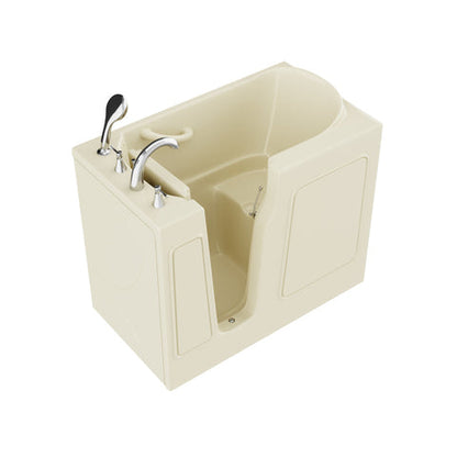 26 in. x 46 in. Left Drain Quick Fill Walk-In Soaking Tub in Biscuit