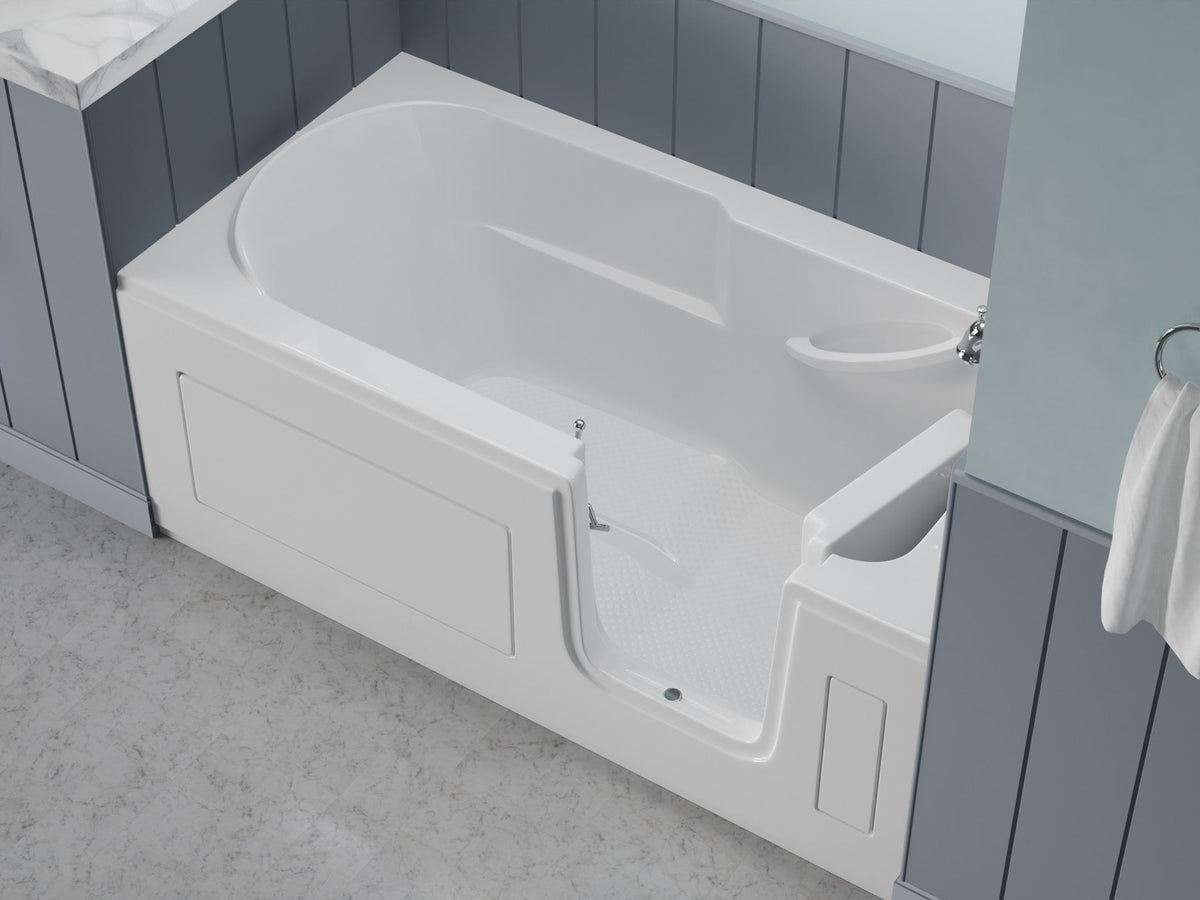 30 in. x 60 in. Right Drain Step-In Walk-In Soaking Tub with Low Entry Threshold in White — view 4
