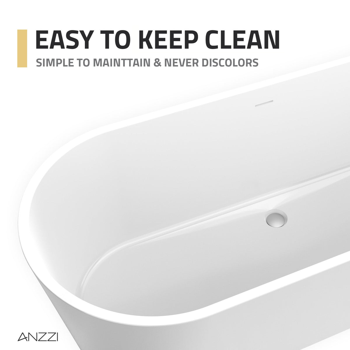 FT-AZ503 freestanding bathtub - easy-clean surface detail