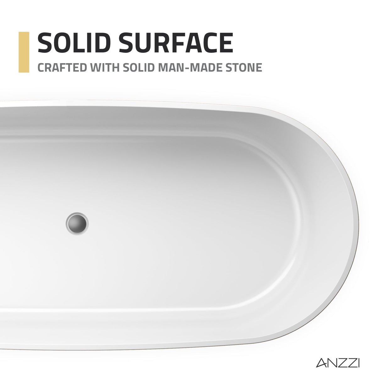 FT-AZ511 freestanding bathtub - solid-surface material detail