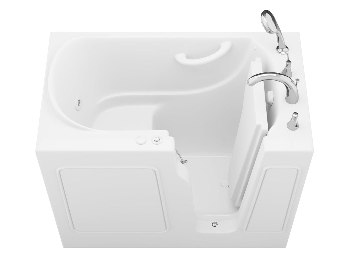 Value Series 26 in. x 46 in. Right Drain Quick Fill Walk-in Whirlpool Tub in White — primary view
