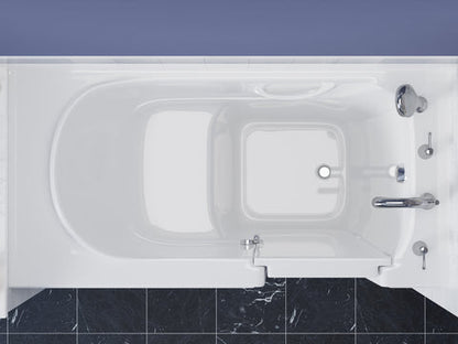 30 in. x 60 in. Right Drain Quick Fill Walk-In Soaking Tub in White