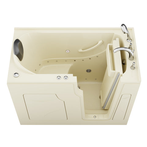 Coupe Premier 53 - 60 in x 28 in. Right Drain Air Jetted Walk-in Tub in Biscuit