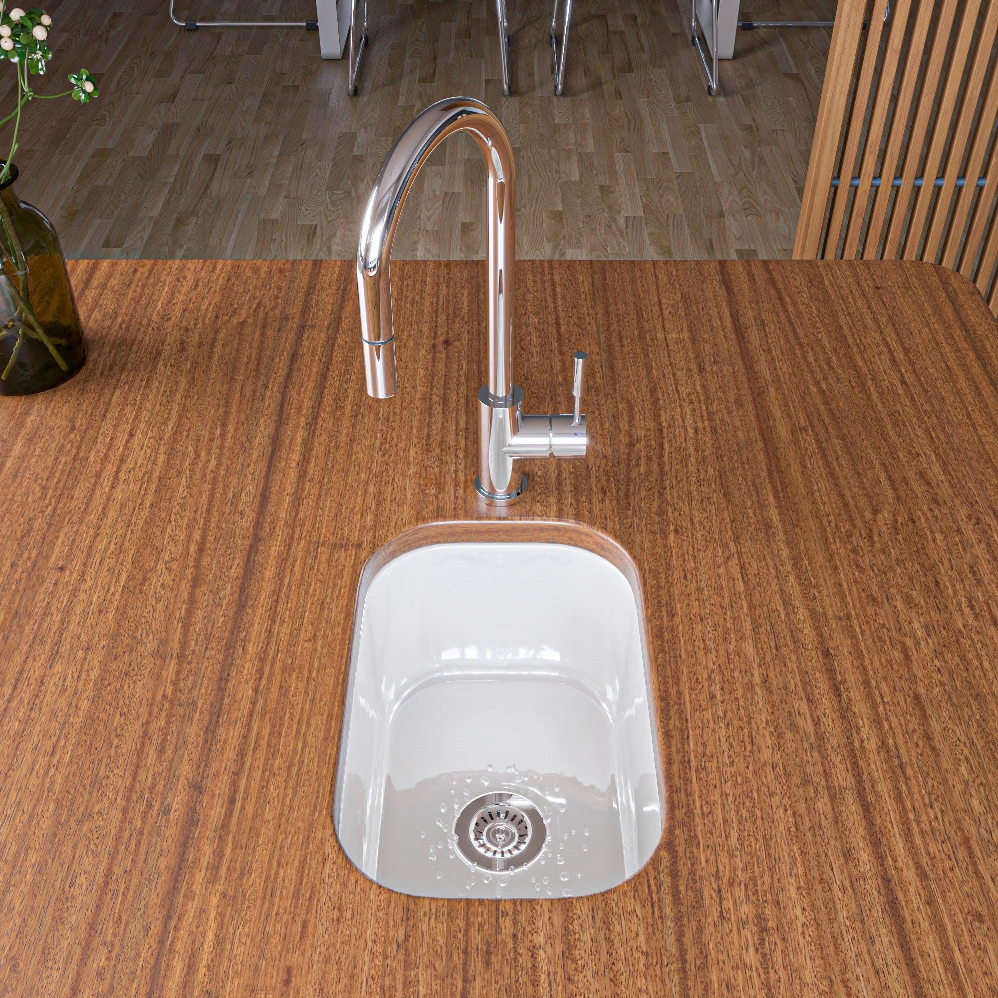 ALFI brand AB2028-PSS Solid Polished Stainless Steel Single Hole Pull Down Kitchen Faucet
