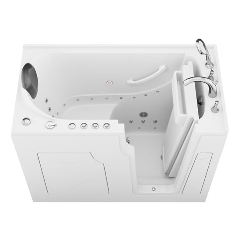 Coupe Premier 53 - 60 in x 28 in. Right Drain Air and Whirlpool Jetted Walk-in Tub in White