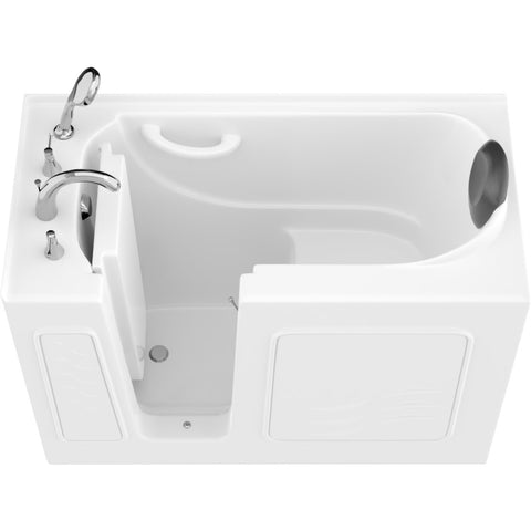 53 - 60 in. x 26 in. Left Drain Soaking Walk-in Tub in White