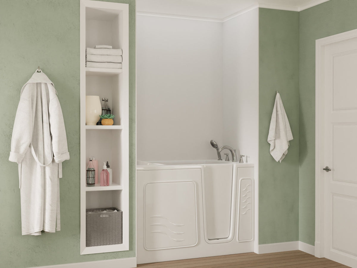 30 in. x 53 in. Right Drain Quick Fill Walk-In Soaking Tub in White — view 2
