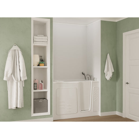 30 in. x 53 in. Right Drain Quick Fill Walk-In Soaking Tub in White