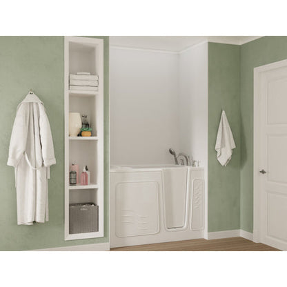 30 in. x 53 in. Right Drain Quick Fill Walk-In Soaking Tub in White