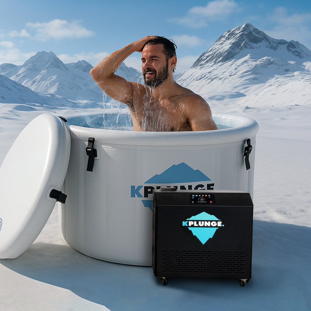 Gale 1 HP Cold Plunge Chiller and Heater in Black with 38°F–104°F Cooling & Heating, WiFi App Control, and Filter