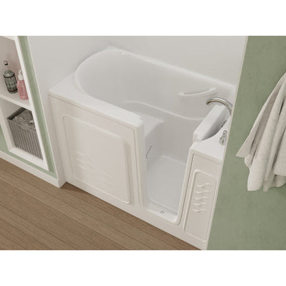30 in. x 53 in. Right Drain Quick Fill Walk-In Soaking Tub in White