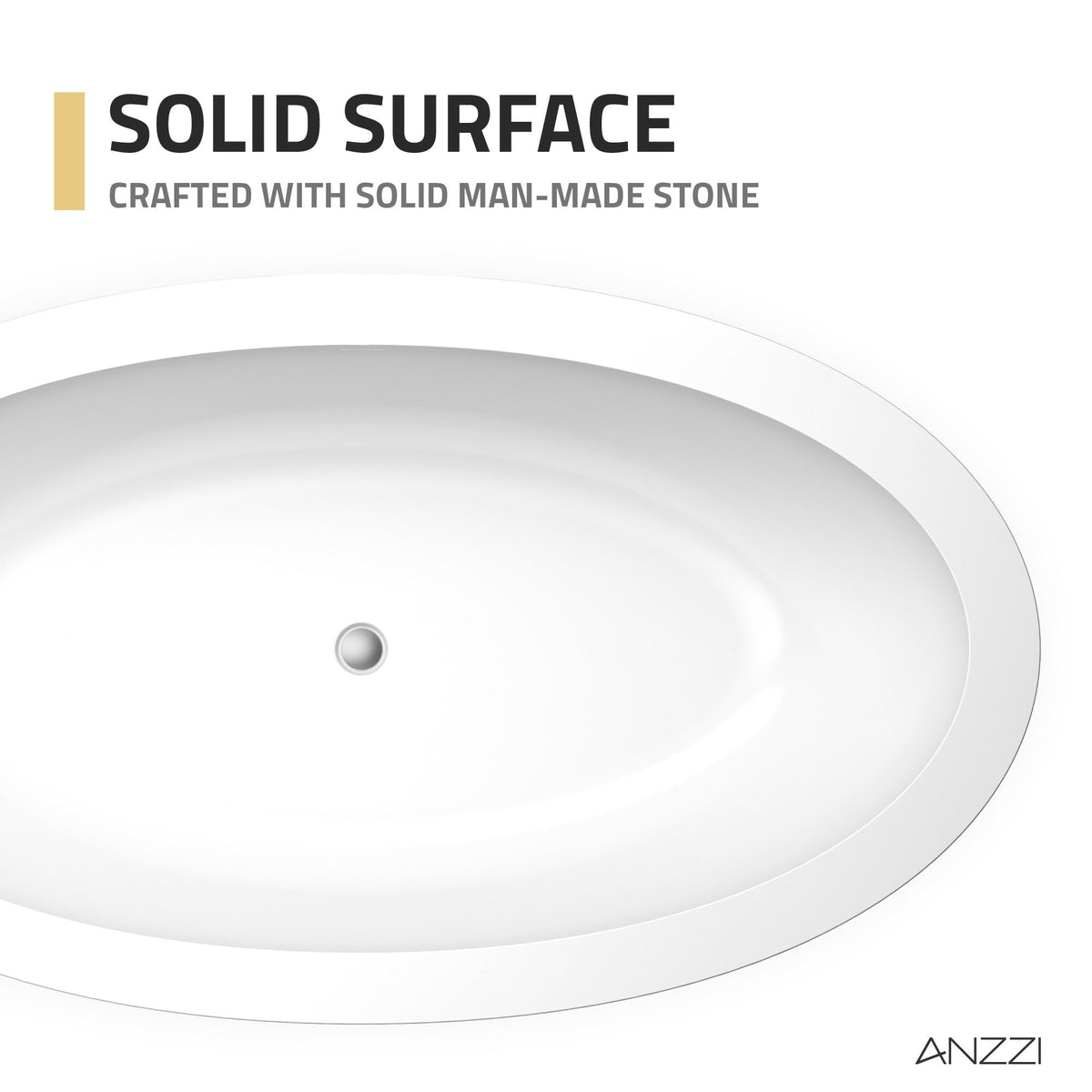 FT-AZ504 freestanding bathtub - solid-surface material detail