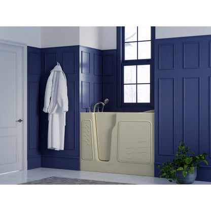 29 in. x 52 in. Left Drain Quick Fill Walk-In Soaking Tub in Biscuit