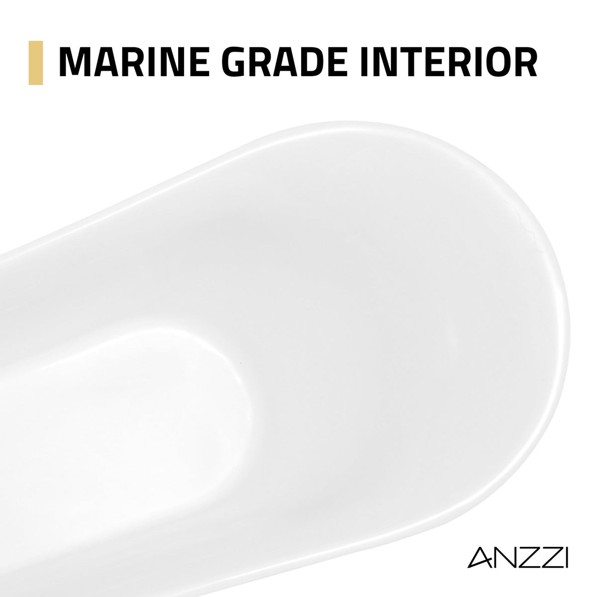 FT-AZ095 freestanding bathtub - marine-grade acrylic detail