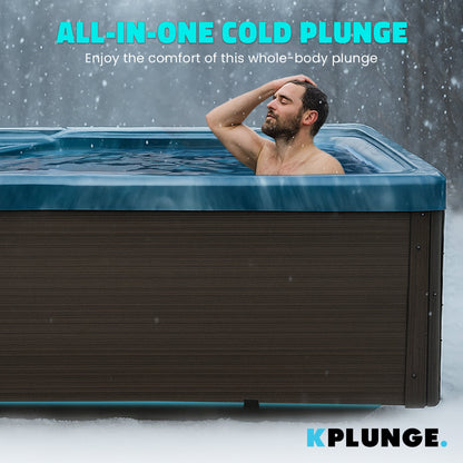 Borealis 69" 1-Person 2-Jet All-in-One Cold Plunge & Hot Tub with Built-In Chiller, Lights & WiFi in Blue