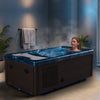 Borealis 69" 1-Person 2-Jet All-in-One Cold Plunge & Hot Tub with Built-In Chiller, Lights & WiFi in Blue