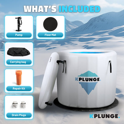 Arctic Fox 39" 1-Person Inflatable Cold Plunge & Hot Tub with PVC Insulated Lid in Gray