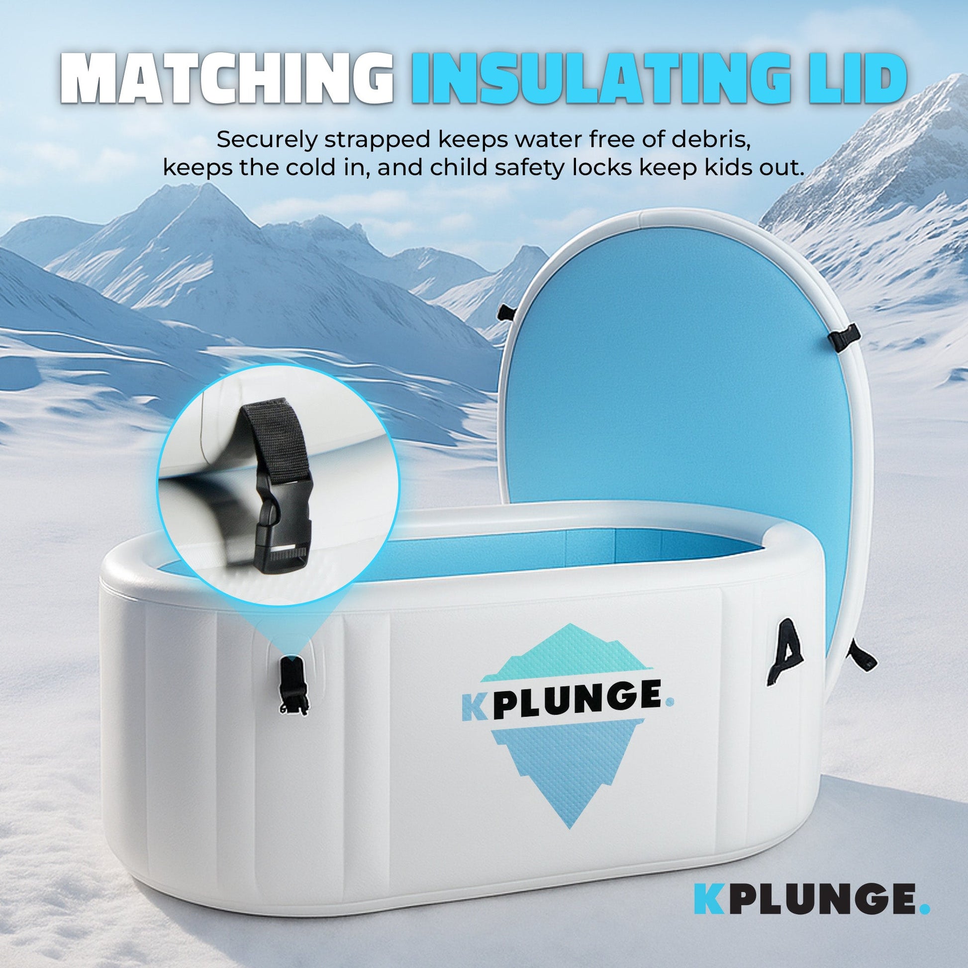 Kodiak 59" 1-Person Inflatable Cold Plunge & Hot Tub with PVC Insulated Lid in Gray