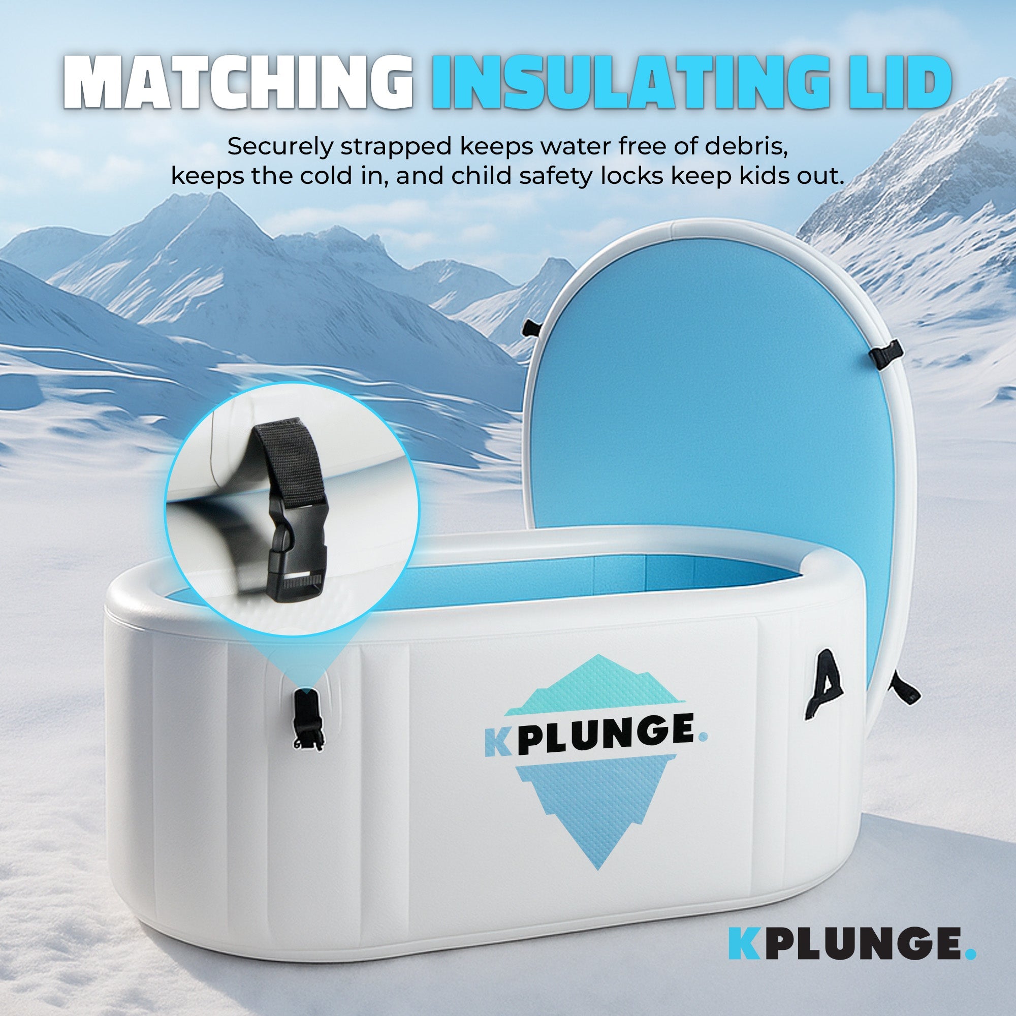 Kodiak 59" 1-Person Inflatable Cold Plunge & Hot Tub with PVC Insulated Lid in Gray