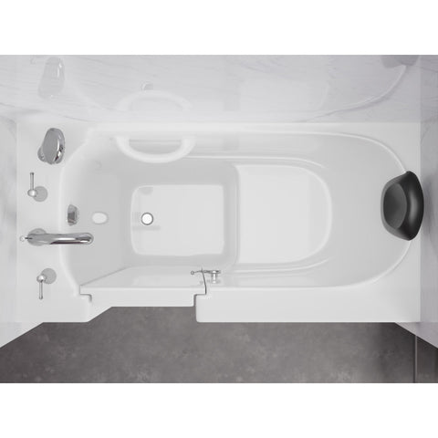 53 - 60 in. x 26 in. Left Drain Soaking Walk-in Tub in White