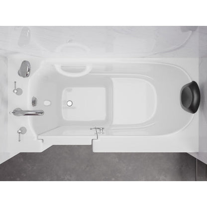53 - 60 in. x 26 in. Left Drain Soaking Walk-in Tub in White